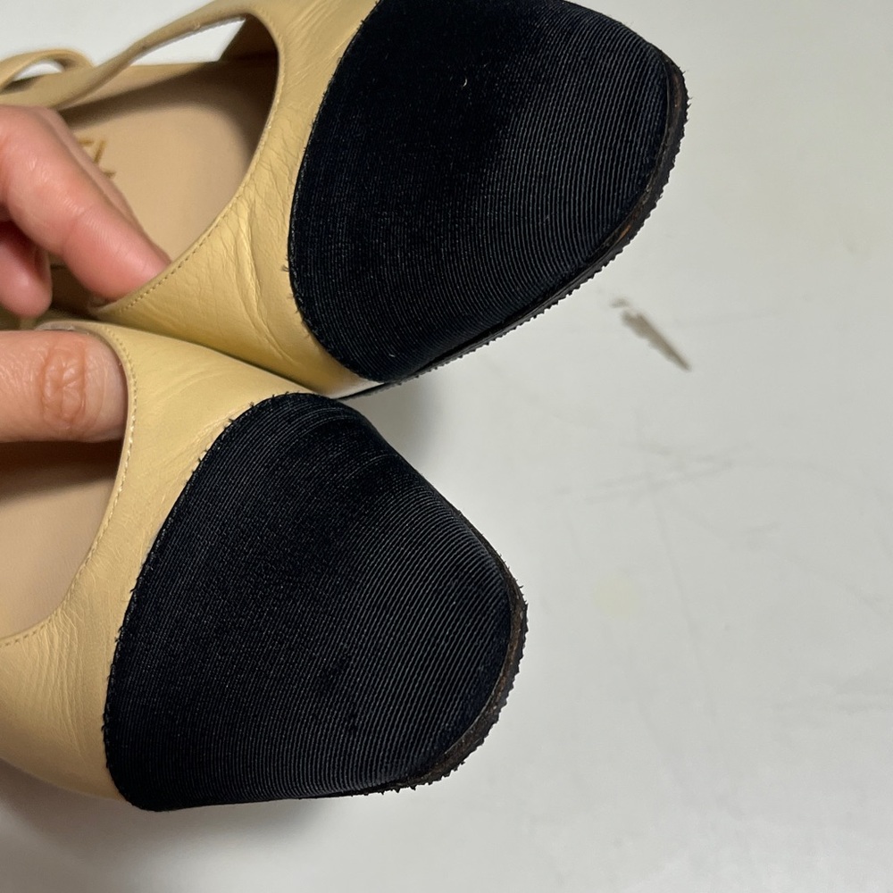 CHANEL Beige and Black Heels - Picture 2 of 12
